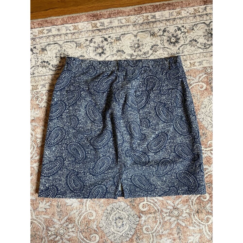 Joneswear 2 Piece Blue Paisley Jacket Mini Skirt Set Size 10 - Picture 6 of 14